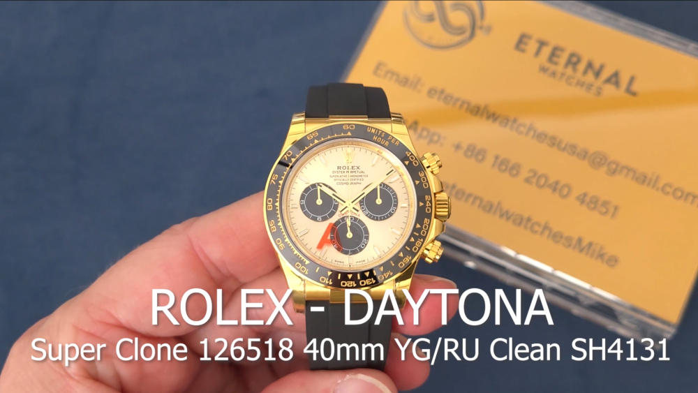 ROLEX - Super Clone Daytona 126518 40mm YG/RU Clean SH4131