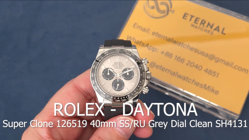 ROLEX - Super Clone Daytona 126519 40mm SS/RU Grey Dial Clean SH4131