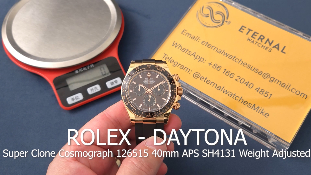 ROLEX - Super Clone Daytona Cosmograph 126515 40mm RG/RU Chocolate/Stk APS SH4131 Weight Adjusted Version