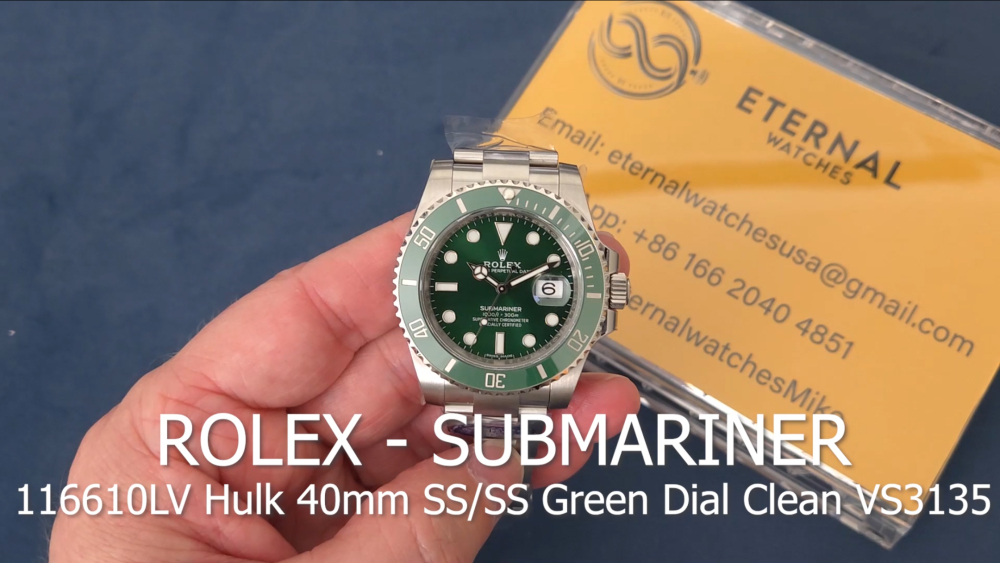 ROLEX - Submariner 116610LV Hulk 40mm SS/SS Green Dial Clean VS3135