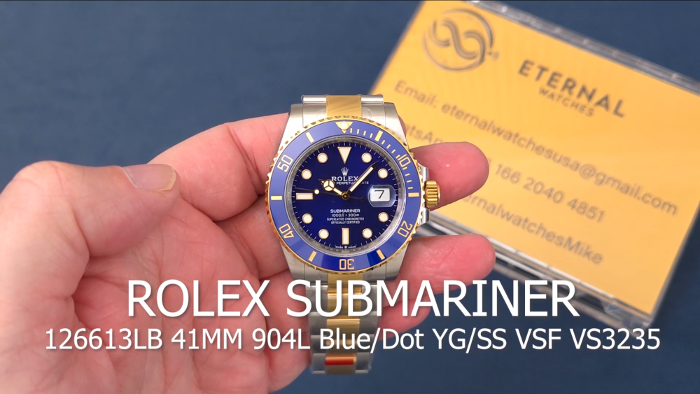 ROLEX - Submariner 126613LB 41MM 904L Blue/Dot YG/SS VSF VS3235