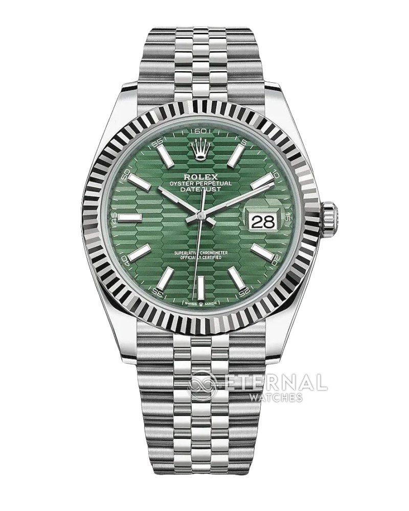 ROLEX - DateJust 126334 41mm Jubilee RG/SS Green Textured Dial Clean SH3235