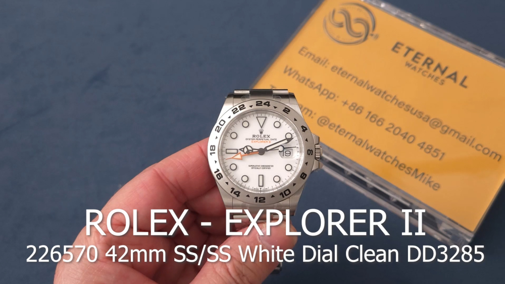 ROLEX - Super Clone Explorer II 226570 42mm SS/SS White Dial Clean DD3285