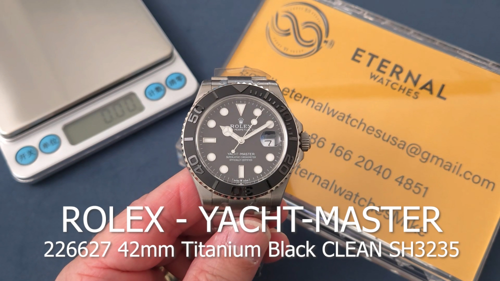 ROLEX - Yacht-Master 226627 42mm TI/TI Black/Dot CLEAN SH3235