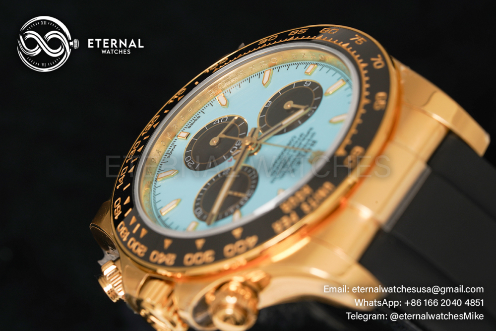 ROLEX - SUPER CLONE Cosmograph Daytona 126518 40mm YG/RU Tiffany/Black VSF DD4131 (Weight Adjusted)