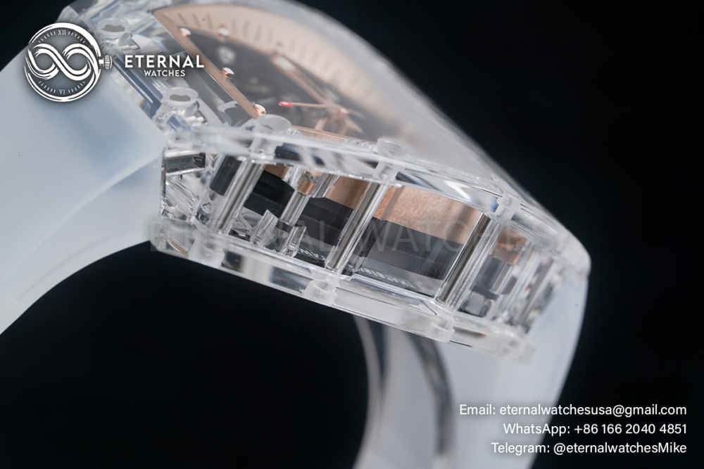 RICHARD MILLE - VAUCHER SUPER CLONE RM055 Crystal Sapphire Rose Gold Inner Bevel