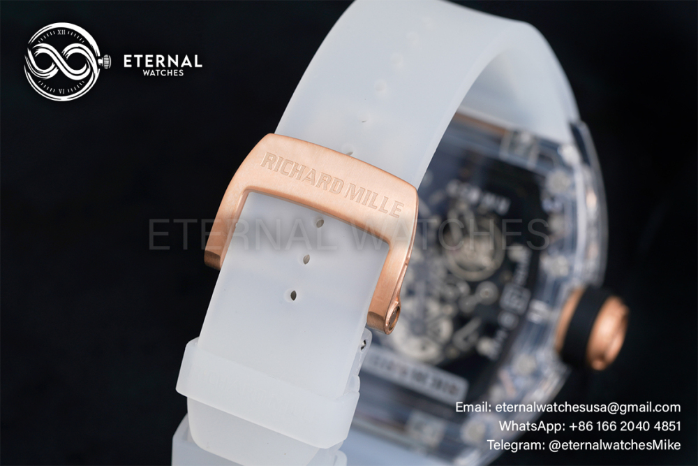 RICHARD MILLE - VAUCHER SUPER CLONE RM055 Crystal Sapphire Rose Gold Inner Bevel
