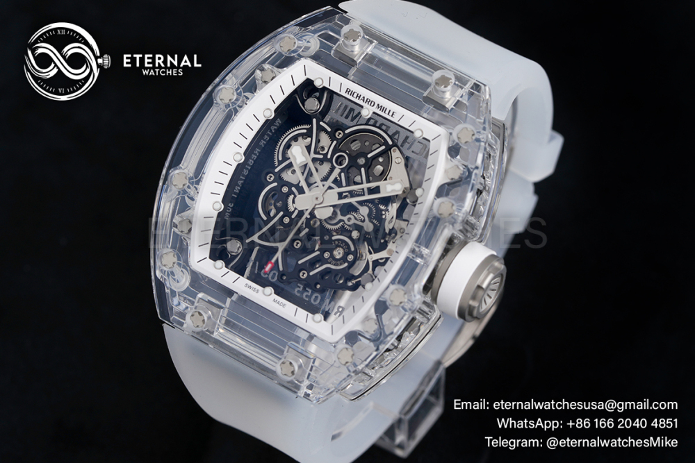RICHARD MILLE - VAUCHER SUPER CLONE RM055 Crystal Sapphire White Inner Bevel