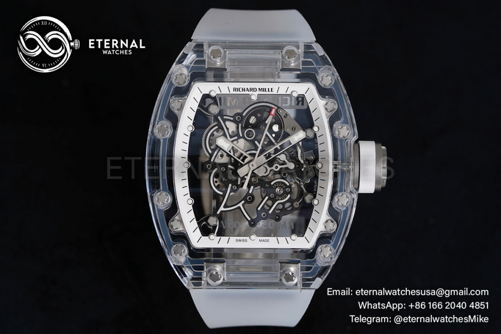 RICHARD MILLE - VAUCHER SUPER CLONE RM055 Crystal Sapphire White Inner Bevel
