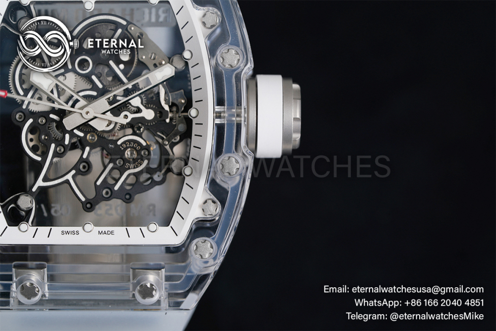 RICHARD MILLE - VAUCHER SUPER CLONE RM055 Crystal Sapphire White Inner Bevel