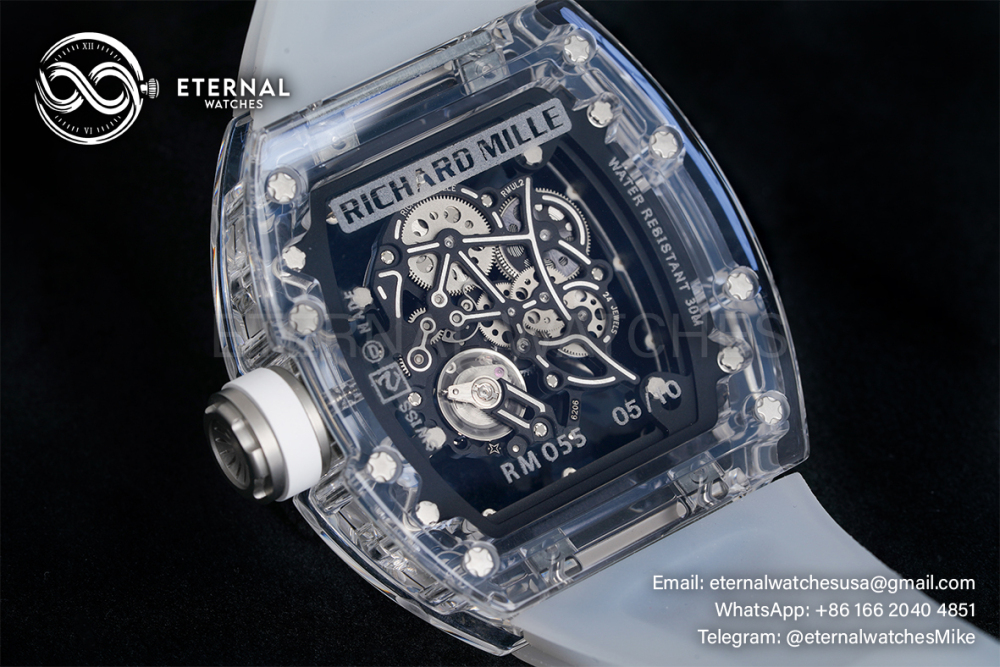 RICHARD MILLE - VAUCHER SUPER CLONE RM055 Crystal Sapphire White Inner Bevel