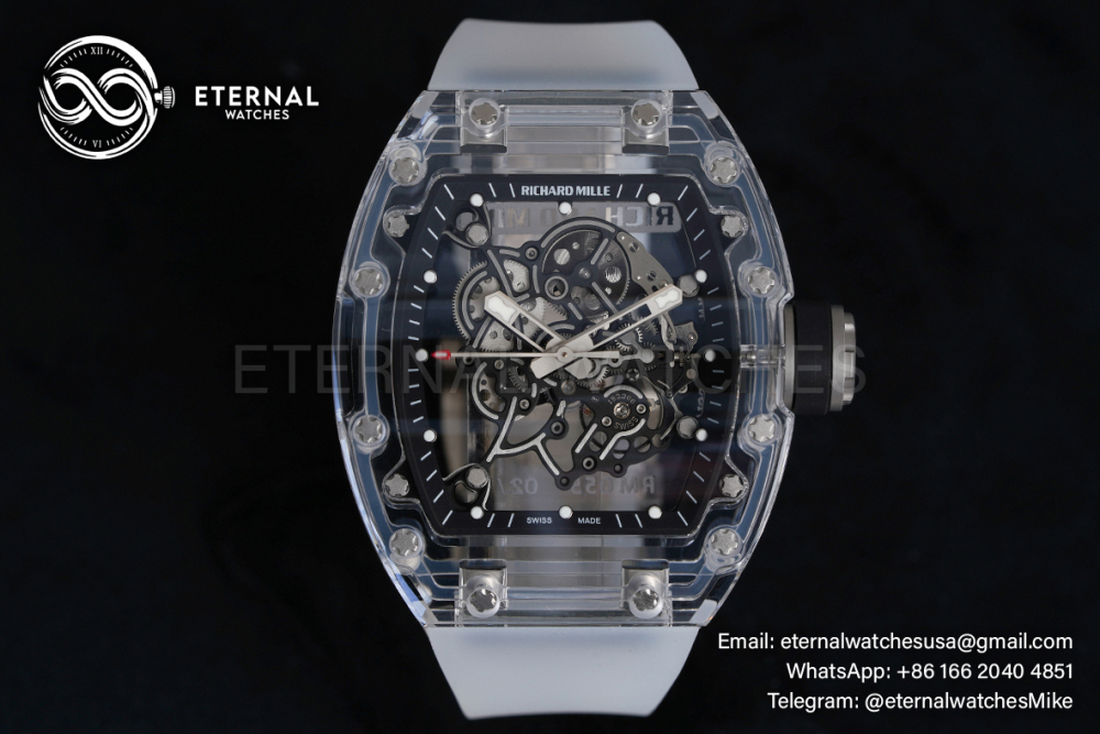 RICHARD MILLE - VAUCHER SUPER CLONE RM055 Crystal Sapphire Black Inner Bevel