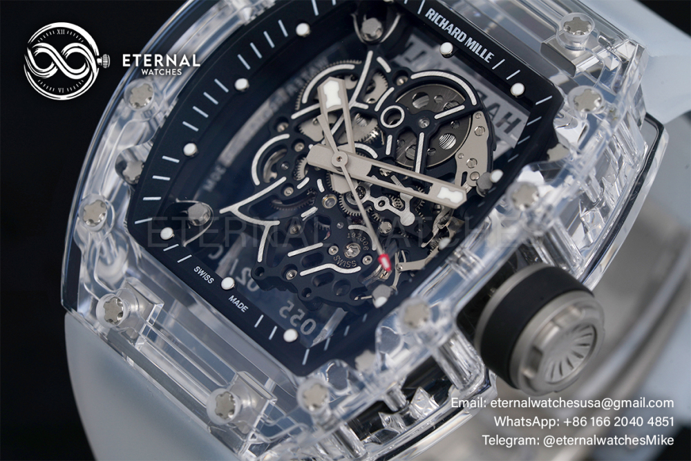 RICHARD MILLE - VAUCHER SUPER CLONE RM055 Crystal Sapphire Black Inner Bevel