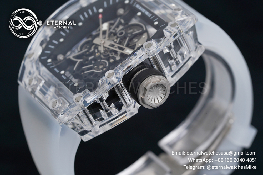 RICHARD MILLE - VAUCHER SUPER CLONE RM055 Crystal Sapphire Black Inner Bevel