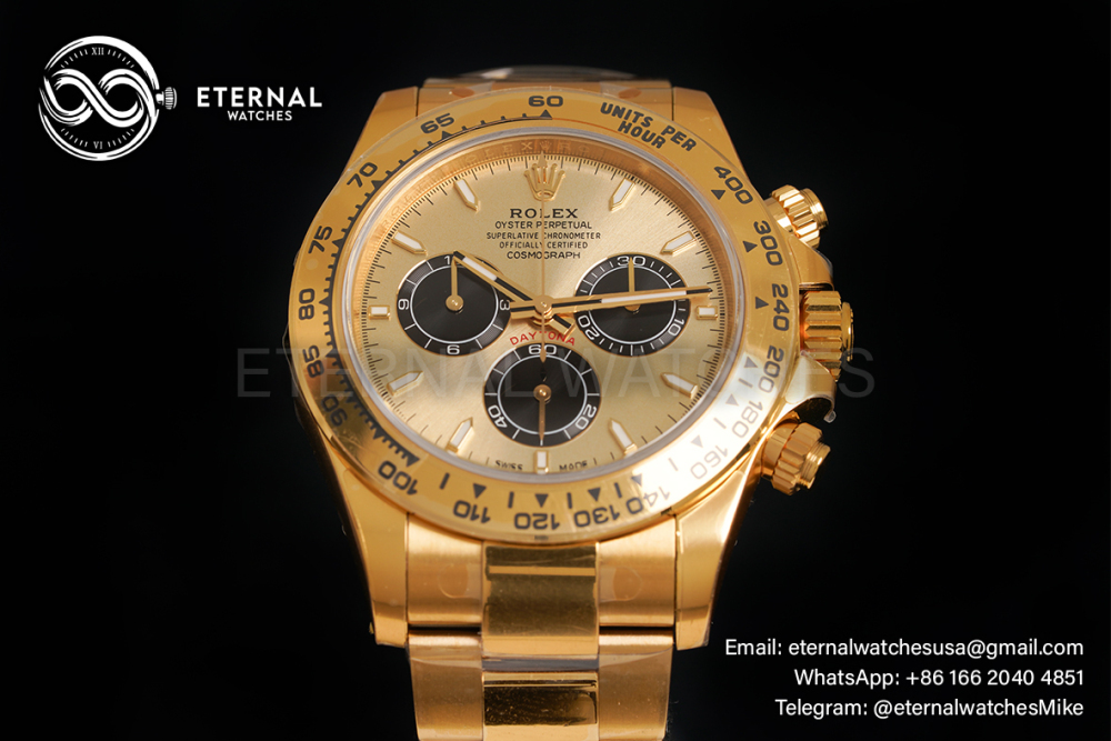 ROLEX - SUPER CLONE Daytona 116508 40mm YG/YG Gold Dial VSF DD4130 (Weight Adjusted)