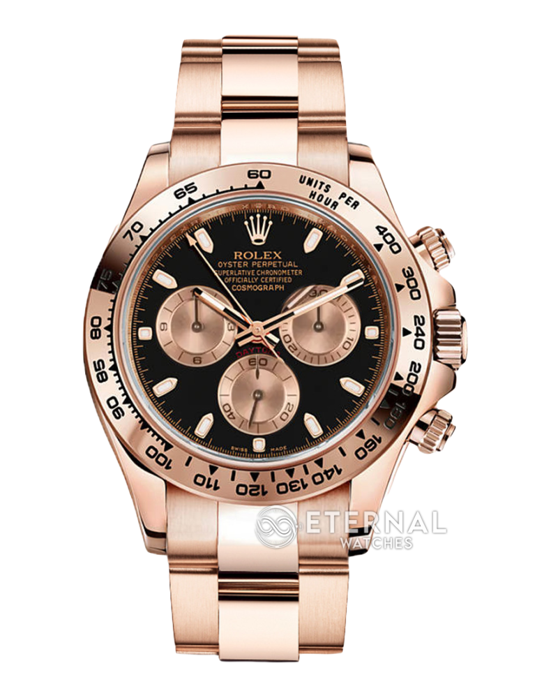 ROLEX - SUPER CLONE Daytona 116505 40mm RG/RG Black Dial VSF DD4130 (Weight Adjusted)