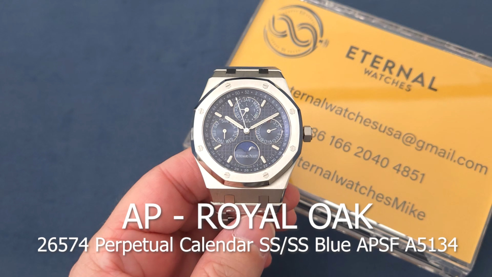 AUDEMARS PIGUET - Royal Oak 26574 Perpetual Calendar SS/SS Blue APSF A5134