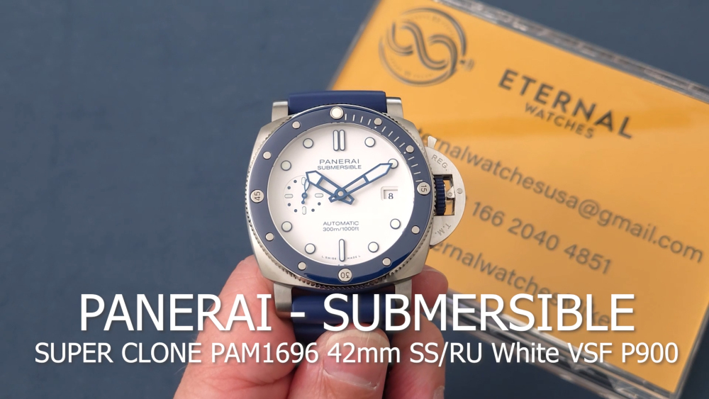 PANERAI - SUPER CLONE PAM1696 Submersible 42mm SS/RU White VSF P900