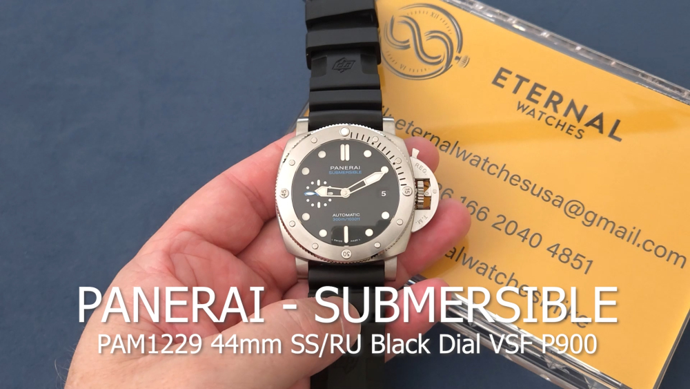 PANERAI - Submersible PAM1229 44mm SS/RU Black Dial VSF P900