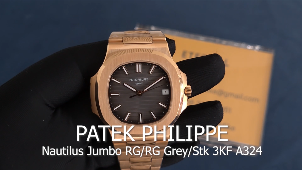 PATEK PHILIPPE - Nautilus Jumbo RG/RG Grey/Stk 3KF A324