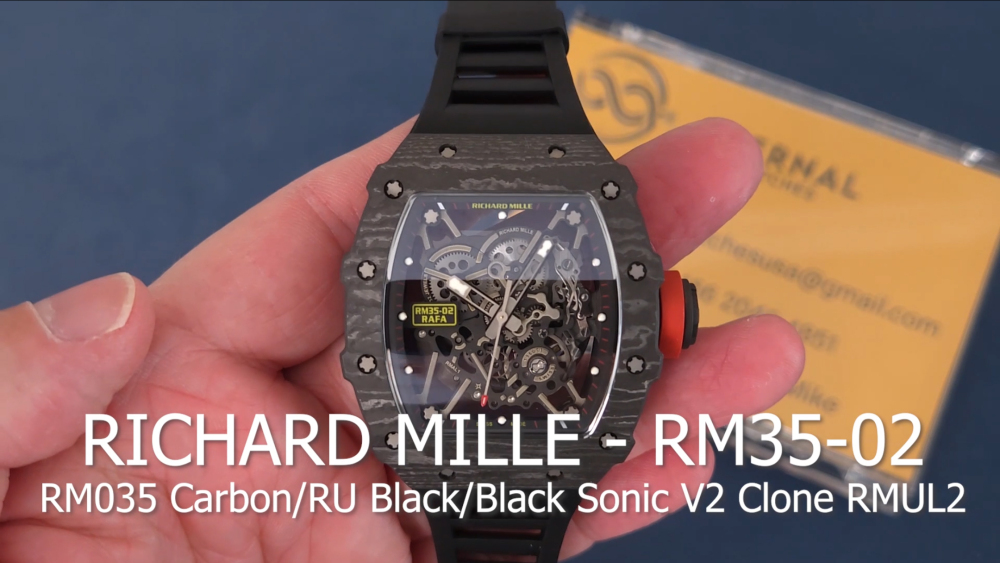 RICHARD MILLE - RM35-02 Rafale Nadal Carbon/RU Black/Black Sonic V2 Clone RMUL2