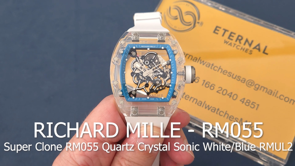 RICHARD MILLE - SUPER CLONE RM055 Quartz Crystal Sonic White/Blue RMUL2