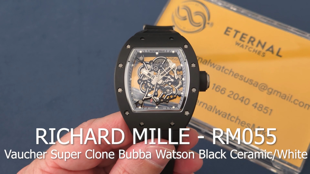 RICHARD MILLE - VAUCHER SUPER CLONE RM055 Bubba Watson Black Ceramic White Middle Case