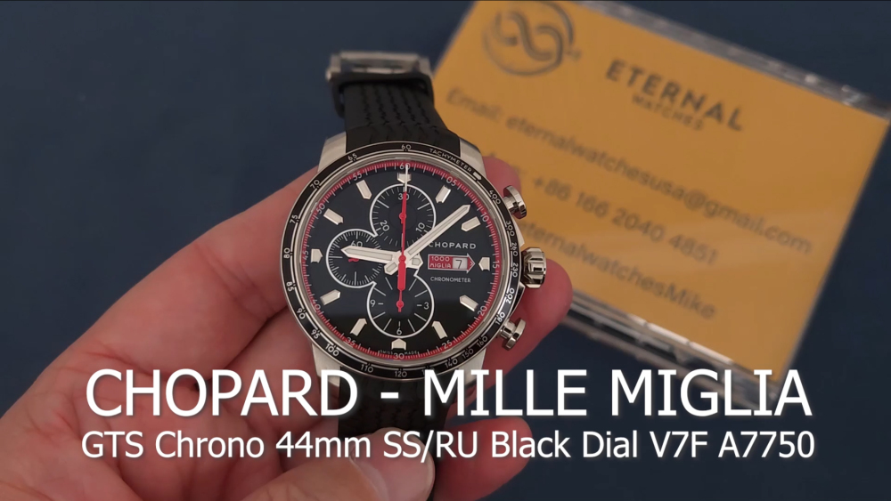 CHOPARD - Mille Miglia 44mm GTS Chrono SS/RU Black Dial V7F A7750