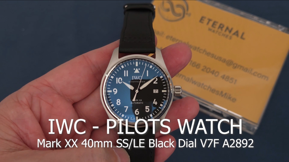 IWC - Pilots Watch Mark XX 40mm SS/LE Black Dial V7F V2 A2892
