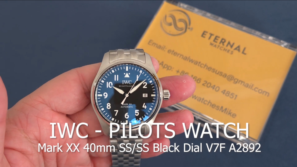 IWC - Pilot Mark XX 40mm SS/SS Black Dial V7F A2892