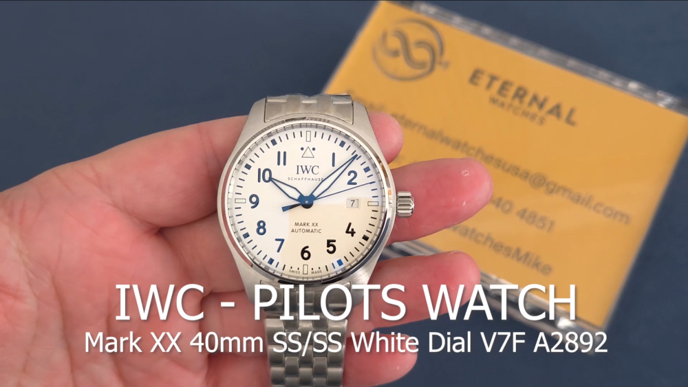 IWC - Pilots Watch Mark XX 40mm SS/SS White Dial V7F A2892