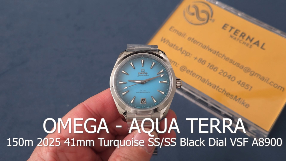 OMEGA - Aqua Terra 150m 2025 41mm Turquoise SS/SS Black Dial VSF A8900