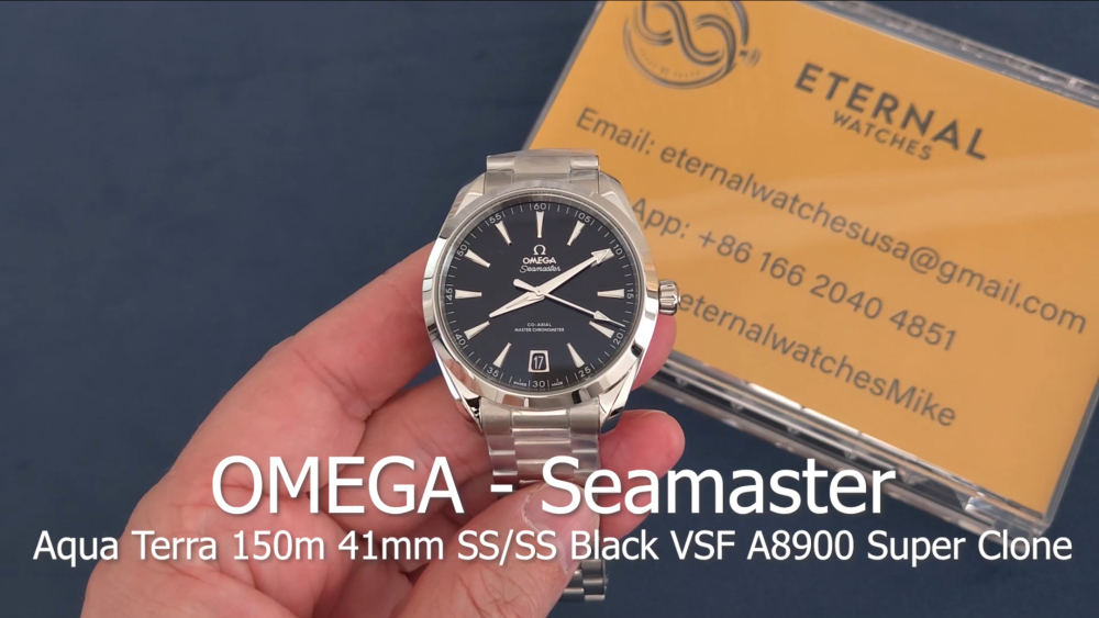 OMEGA - Seamaster Aqua Terra 150m 41mm SS/SS Black VSF A8900 Super Clone