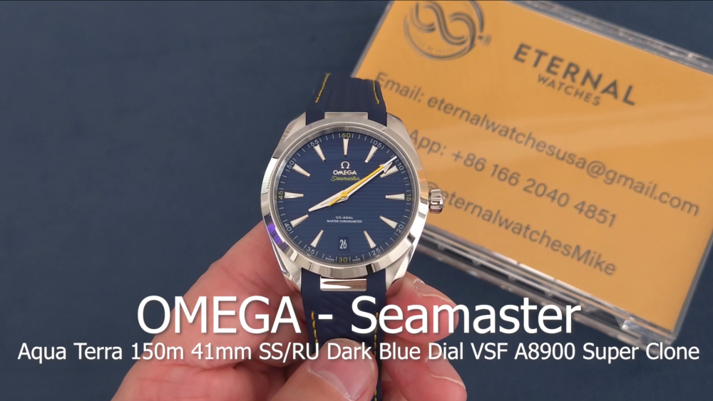 OMEGA - SUPER CLONE Seamaster Aqua Terra 150m 41mm SS/RU Dark Blue Dial VSF A8900