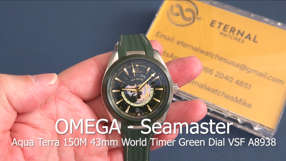 OMEGA - Sea Master Aqua Terra 150M 43mm World Timer SS/RU Green Dial VSF A8938