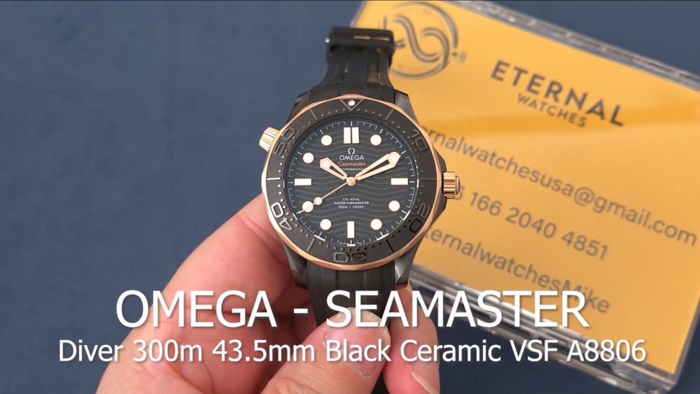 OMEGA - Seamaster Diver 300m 43.5mm RG/Ceramic/RU Black Dial VSF A8806