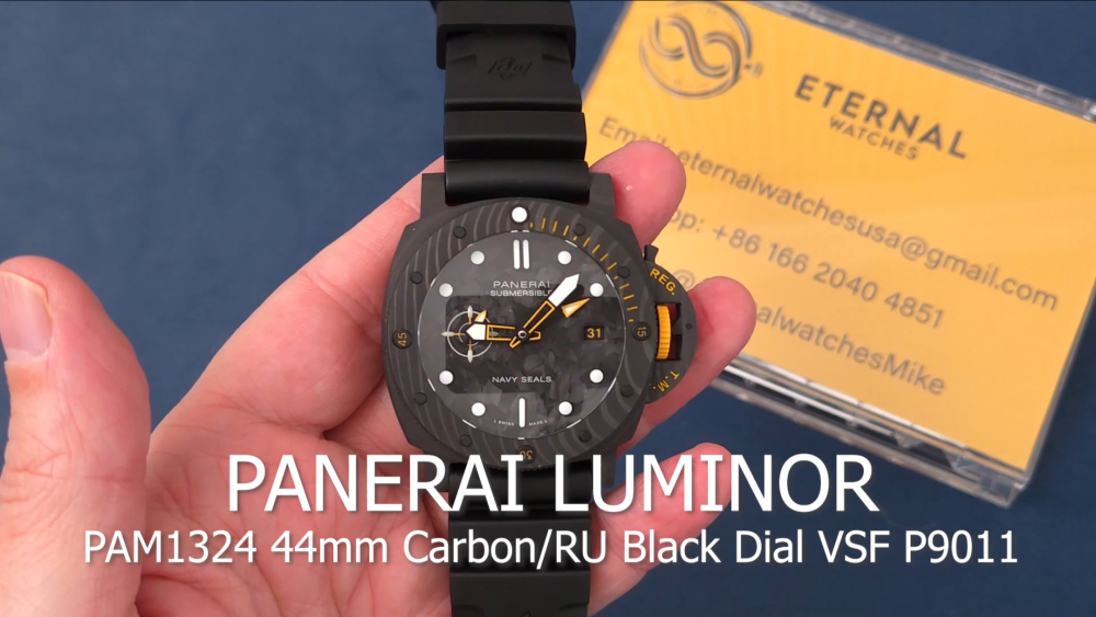 PANERAI - Submersible PAM1324 44mm Carbon/RU Black Dial VSF P9011