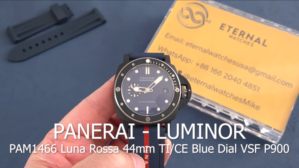 PANERAI - Super Clone Submersible PAM1466 Luna Rossa 44mm TI/CE Blue Dial VSF P900