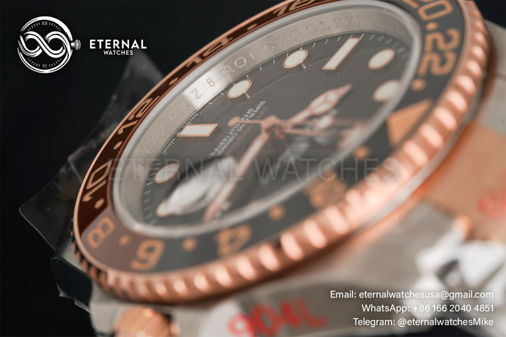ROLEX - GMT Master II 126711 CHNR Root Beer SS/RG Black Dial GMF DD3285 (Gold Wrapped - Weight Adjusted)