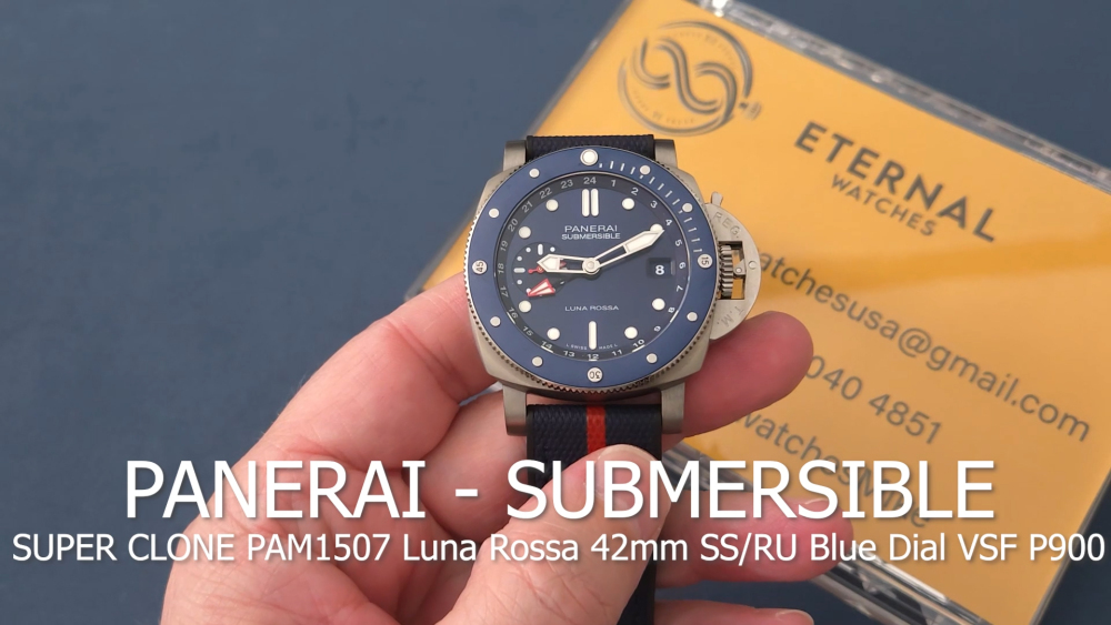 PANERAI - SUPER CLONE Submersible PAM1507 Luna Rossa 42mm SS/RU Blue Dial VSF P900