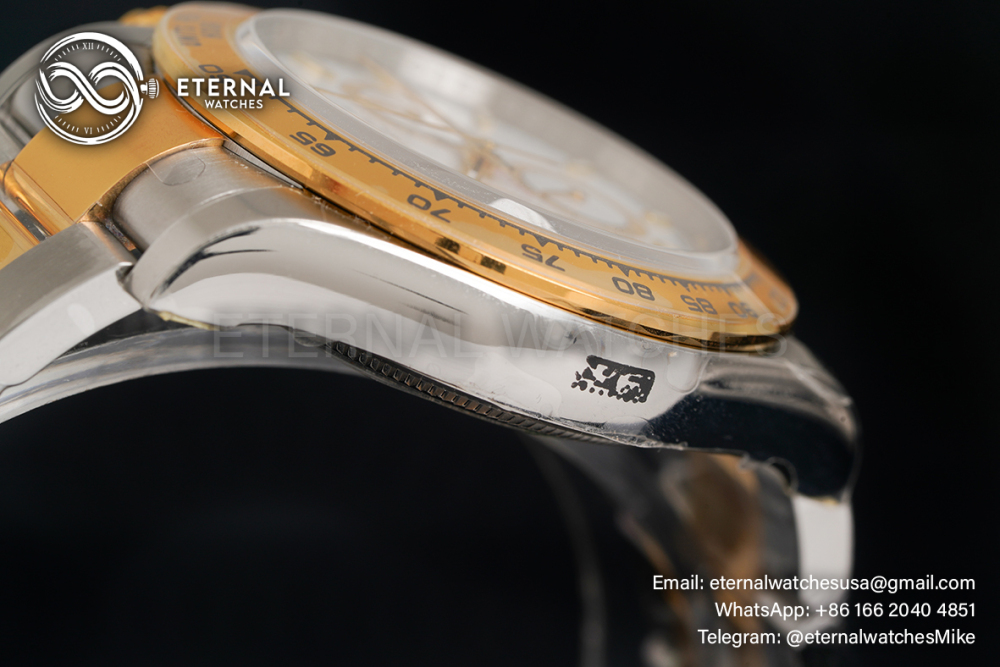 ROLEX - SUPER CLONE Daytona 126503 40mm YG/SS White/Stk VSF DD4131 (Weight Adjusted)