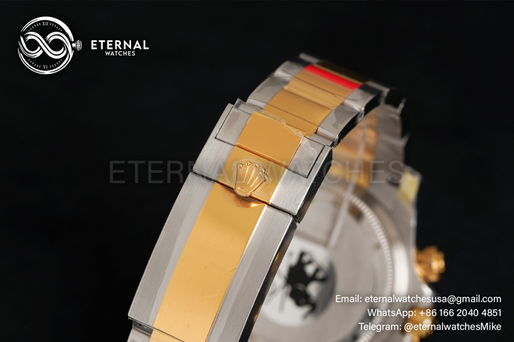 ROLEX - SUPER CLONE Daytona 126503 40mm YG/SS White/Stk VSF DD4131 (Weight Adjusted)