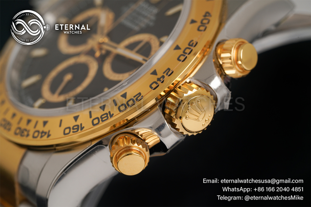 ROLEX - SUPER CLONE Daytona 126503 40mm YG/SS Black/Stk VSF DD4131 (Weight Adjusted)
