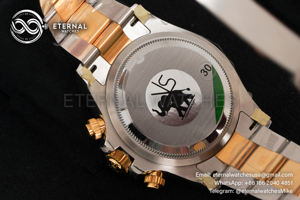 ROLEX - SUPER CLONE Daytona 126503 40mm YG/SS Black/Stk VSF DD4131 (Weight Adjusted)