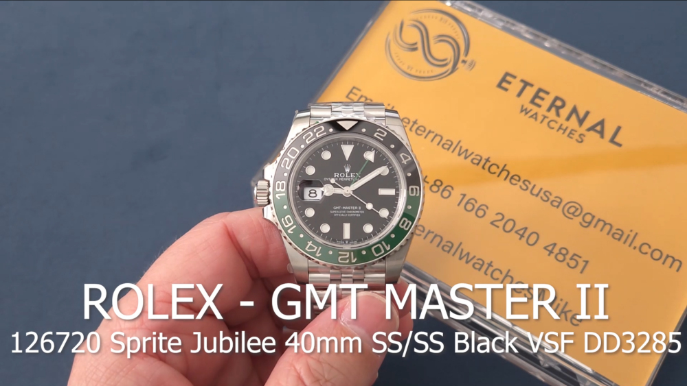 ROLEX - GMT Master II 126720 Sprite Jubilee 40mm SS/SS Black Dial VSF DD3285