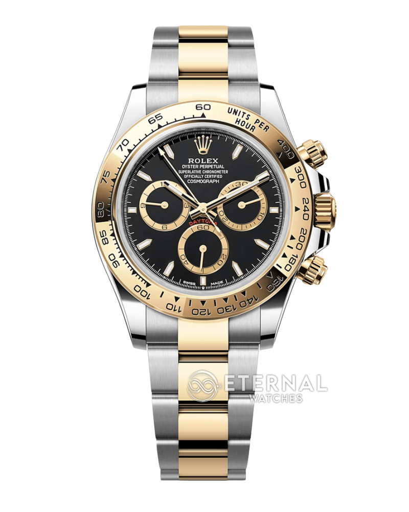 ROLEX - SUPER CLONE Daytona 126503 40mm YG/SS Black/Stk VSF DD4131 (Weight Adjusted)