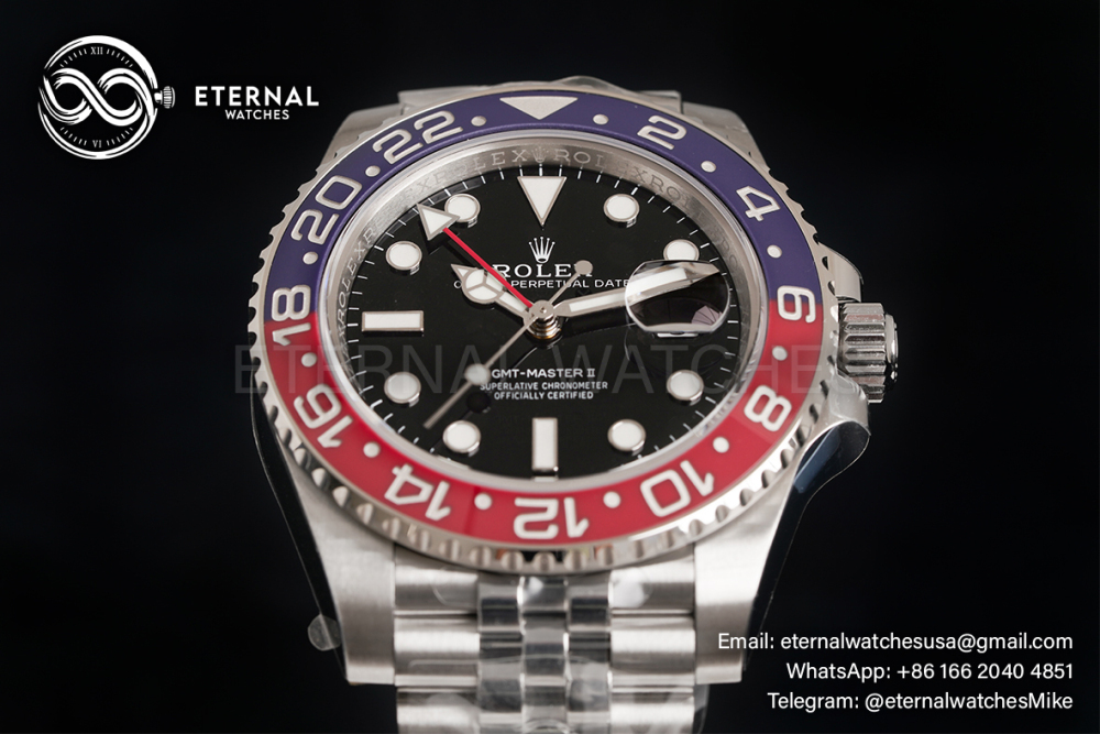 ROLEX - SUPER CLONE GMT Master II 126710 Pepsi Jubilee 40mm SS/SS Black VSF V3 DD3285