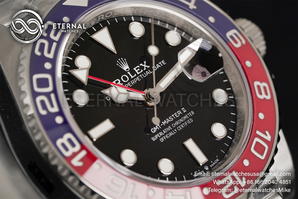 ROLEX - SUPER CLONE GMT Master II 126710 Pepsi Jubilee 40mm SS/SS Black VSF V3 DD3285