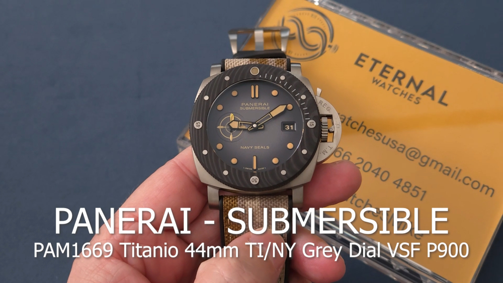 PANERAI - Submersible PAM1669 Titanio 44mm TI/NY Grey Dial VSF P900