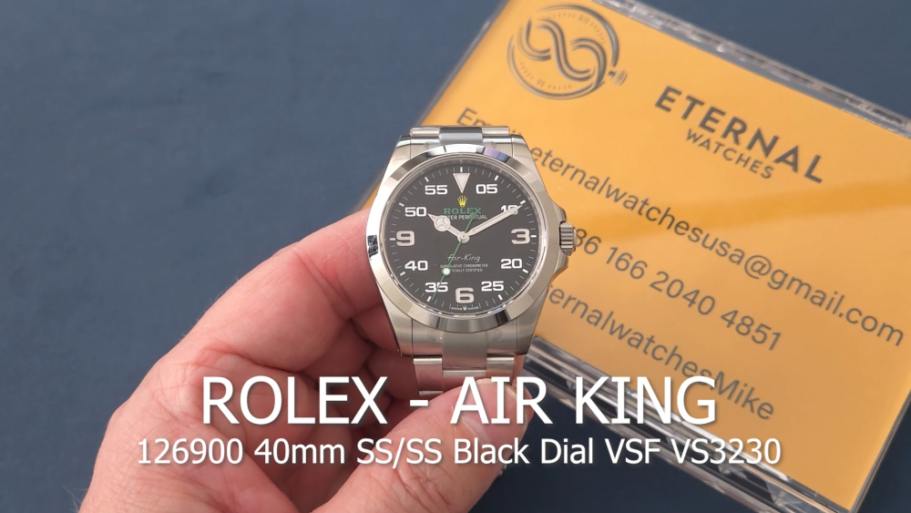 ROLEX - Air King 126900 40mm SS/SS Black Dial VSF VS3230